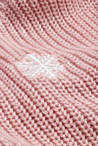Pink Embroidered Snowflake Christmas Jumper